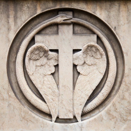 Collection of the most beautiful and mysterious architectures examples in European cemeteriesの写真素材