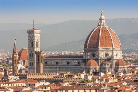 Panoramic view from Piazzale Michelangelo in Florence - Italyの写真素材