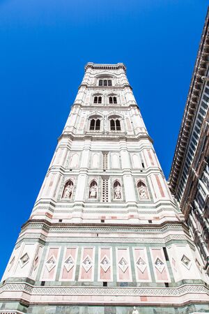 Italy, Florence  The famous landmark Campanile di Giotto, close to Duomo di Firenzeのeditorial素材