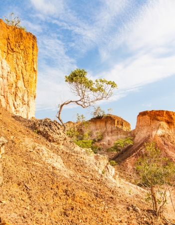 Wonderful orange colors at sunset in Marafa Canyon - also said The Hell's Kitchen. Malindi region, Kenyaの写真素材