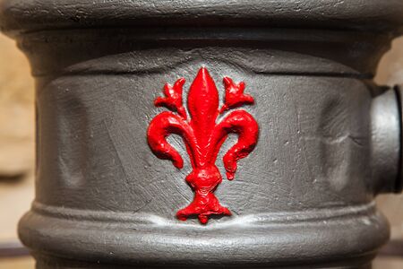 The crin, Florence symbol, on a classical florentine fountainのeditorial素材