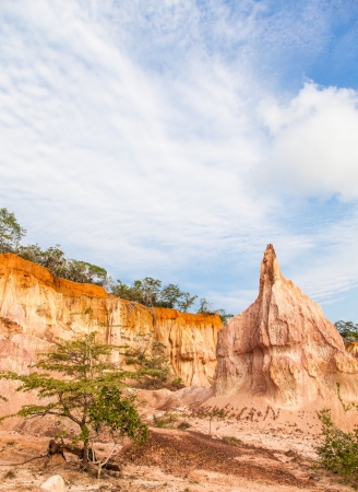 Wonderful orange colors at sunset in Marafa Canyon - also said The Hell's Kitchen. Malindi region, Kenyaの写真素材