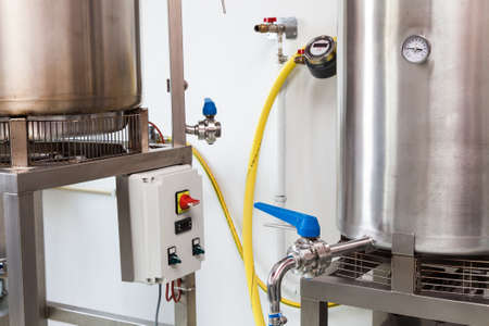 Industrial detail of a small brewery dedicated to premium production of beer