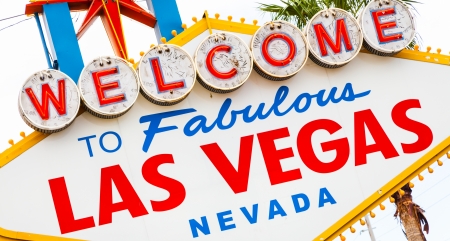Famous landmark at entrance of Las Vegas Cityの写真素材