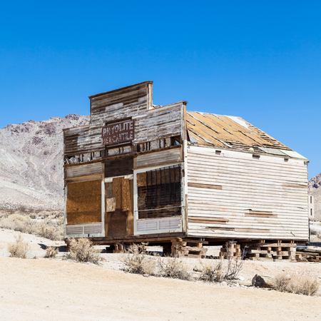 Rhyolite is a ghost town in Nye County, in the U.S. state of Nevadaの写真素材