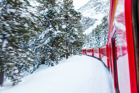 The famous Bernina red trainの写真素材