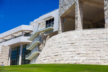 Getty Museum, Los Angeles, California. Modern architecture detail.のeditorial素材