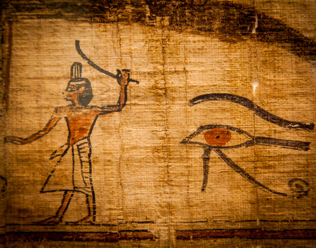 Detail of ancient Book of the Dead (1070 BC), Thebes - Egyptのeditorial素材