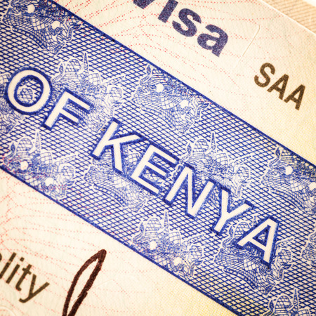 Detail of Kenya visa applied on passport