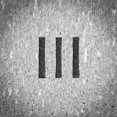 Roman numbers collection, from 1 to 7, on a real ancient graniteの写真素材