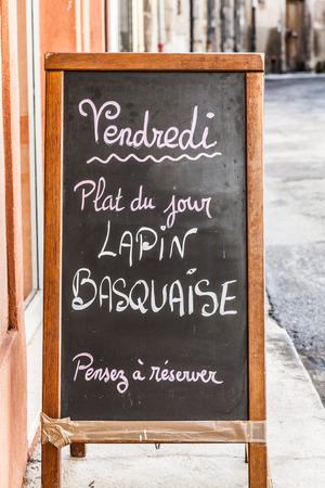 Detail of a tipical French menÃ¹ in Provence - Franceの写真素材