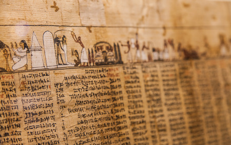 Detail of ancient Book of the Dead (1070 BC), Thebes - Egyptのeditorial素材