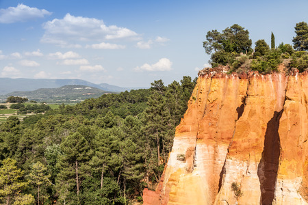 France - Roussillon, noted for its large ochre deposits found in the clay surrounding the village.の写真素材