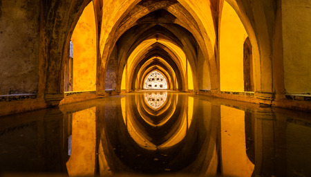 Spain, Sevilla, Alcazar. Los Banos de Dona Maria de Padilla.のeditorial素材