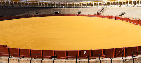 The Plaza de Toros de la Real Maestranza de CaballerÃ­a de Sevilla is the oldest bullring in the world.のeditorial素材