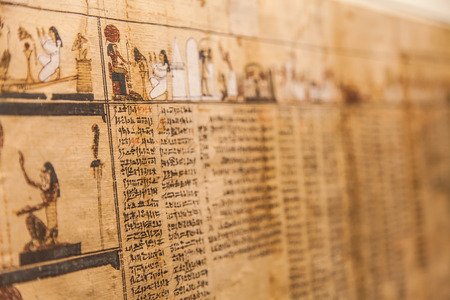 Detail of ancient Book of the Dead (1070 BC), Thebes - Egyptのeditorial素材