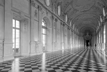 Detail of Galleria di Diana in Venaria, Italy. Luxury royal palace interiorのeditorial素材