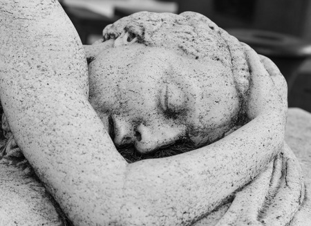 More than 100 years old statue. Cemetery located in North Italy.の写真素材