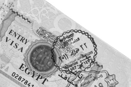 Detail of Egyptian Entry  on a real passportの写真素材