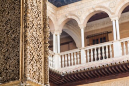 Spain, Andalusia Region. Detail of Alcazar Royal Palace in Seville.のeditorial素材