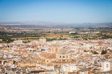 Spain, Andalusia Region, Granada town panorama from Alhambra viewpoint