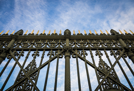 Italy - Detail of the original gate  at the entrance of the Turin Royal Palaceのeditorial素材