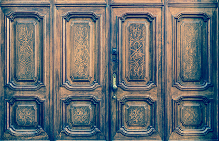 Original freemasonry door in Italy -  authentic door, more than 200 years oldの写真素材