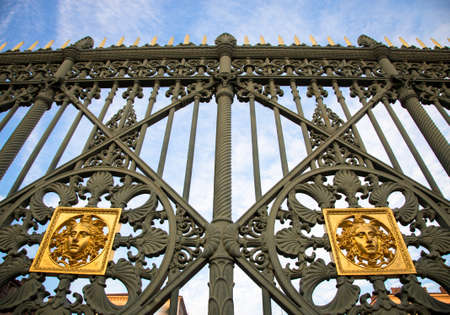 Italy - Detail of the original gate  at the entrance of the Turin Royal Palaceのeditorial素材