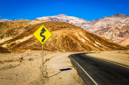 Death Valley, California. Road in the middle of the desertの写真素材