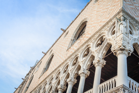 Detail of the most famous landmark of Venice - Palazzo Ducaleの写真素材