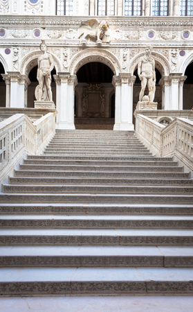 Venice, Italy. Detail of Palazzo Ducale stairwayのeditorial素材