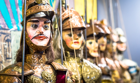 Original Pupo Siciliano (Sicilian puppets, Italy). The Sicilian puppets theatre is Heritage.の写真素材