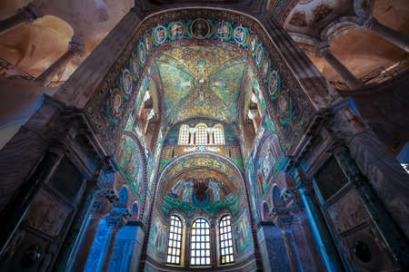 RAVENNA, ITALY - CIRCA AUGUST 2020: historic byzantine mosaic in Saint Vitale Basilicaのeditorial素材