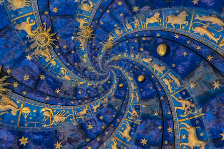Droste effect background. Abstract design for concepts related to astrology and fantasy.