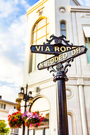 The famous Rodeo Drive in Los Angeles, California. Street for shopping, luxury and fashion.の写真素材
