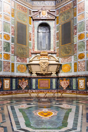 Florence, Italy - circa July 2021. Medici Chapels interior - Cappelle Medicee. Michelangelo Renaissance art.のeditorial素材
