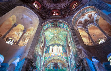 RAVENNA, ITALY - CIRCA AUGUST 2020: historic byzantine mosaic in Saint Vitale Basilicaのeditorial素材