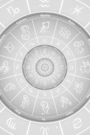 Astrology and alchemy sign background illustration - whiteの写真素材