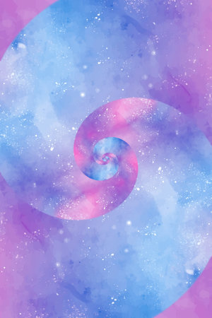 Tie dye background with blue and pink spyral - watercolor graphic designの写真素材