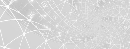 Zodiac Signs Horoscope background. Concept for fantasy and mystery - whiteのeditorial素材