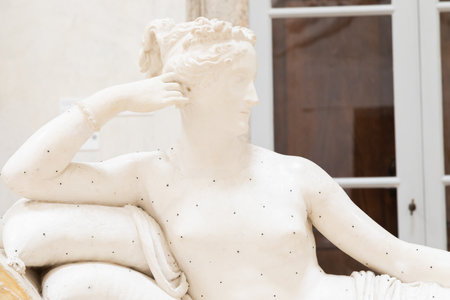 Possagno, Italy - June 2022: Pauline Borghese Bonaparte Venus Victorious by Antonio Canova, 1805のeditorial素材