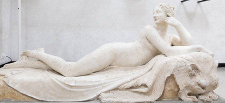 Possagno, Italy - June 2022: lying Venus - Najade Giacente - by Antonio Canova, 1816のeditorial素材