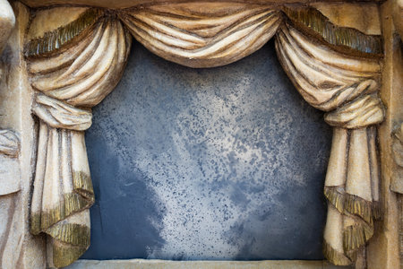 Vintage background with copy space. Blank antique board - nobodyのeditorial素材