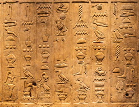 Ancient Egyptian hieroglyphics. Vintage background