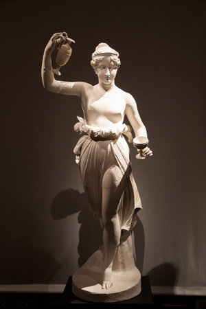 Bassano del Grappa, Italy - December 2022: statue of Hebe, famous ancient sculpture by Antonio Canova, 1796のeditorial素材