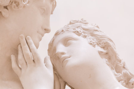 Possagno, Italy - July 2022: Venus and Adonis, work by Antonio Canova, 1794 - Venus and Adonisのeditorial素材