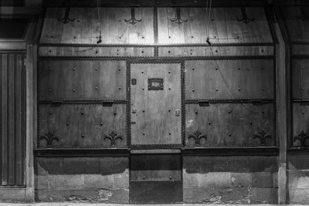 Vintage old door - concept for security, safety, secret, privacy, protectionのeditorial素材