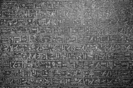 Ancient Egyptian hieroglyphics. Vintage backgroundのeditorial素材