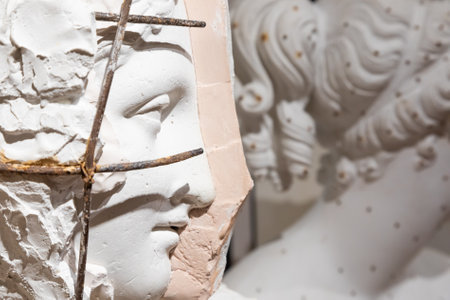 Possagno, Italy - July 2022: Art creation with gypsum. Concept of idea, creativity, inspiration