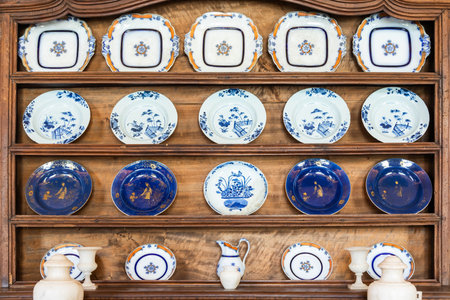 Old pottery collection, antique Italian porcelain, retro decoration from '800のeditorial素材